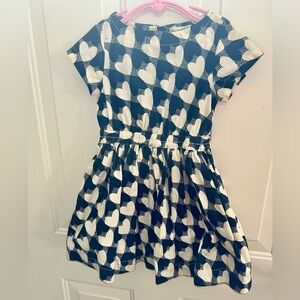 Crewcuts Blue and White Heart Pattern Dress